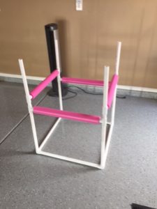 Add 3" Legs, and top with (4) Tee Connectors and (2) 24" Mid Supports (Parallel to each other)